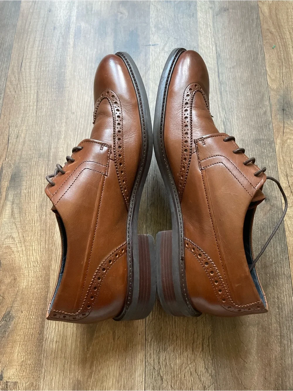 Cole Haan brown Men's Classic Brown Leather Wingtip Dress Shoes